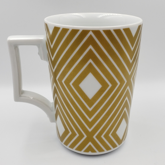 2013 Rosanna Germany 12oz Gold White argyle mug - Picture 3 of 5